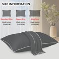 thumbnail image 3 of BlessLiving Cooling Pillowcases King, Breathable Envelope Closure Bedding Pillow Cover, Set of 2, 20" x 36", Dark Gray, 3 of 8