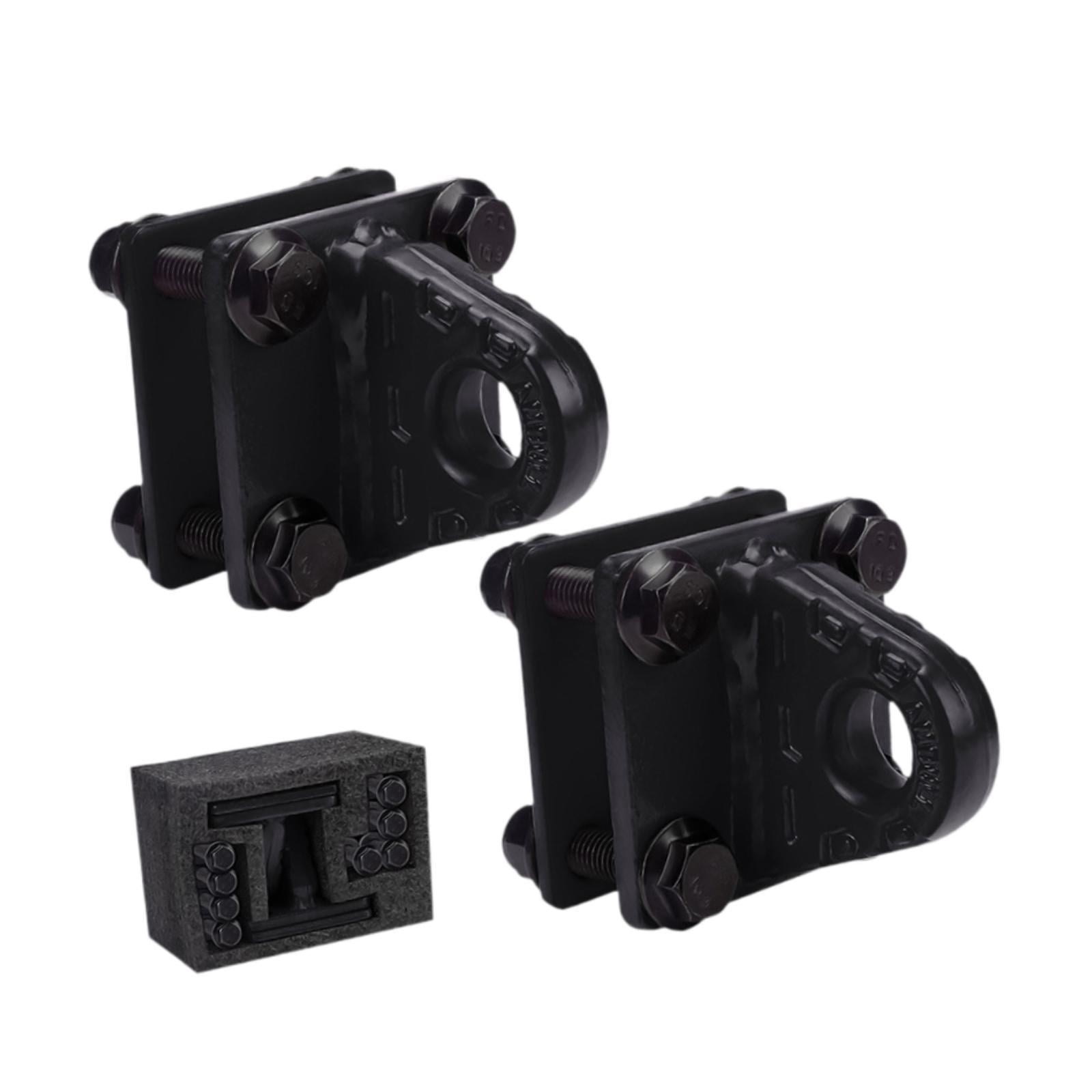 Wzmzjy 2Pcs D Ring Shackle Bracket Tow Shackle Rugged Alloy Bolt on Clevis Mount Towing Black