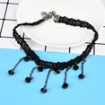 thumbnail image 3 of Black Lace Beads Tassel Necklaces for Women Adjustable Clavicle Chain Fashion Water Drop Choker Party Jewelry Birthday Gifts, 3 of 4