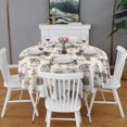 thumbnail image 2 of White Buffalo Pattern Round Tablecloth 60"x60",Wrinkle Wipeable Table Cloth for Kitchen Dining Room Picnic Patio Party, 2 of 6