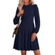 thumbnail image 1 of Vestido PRETTYGARDEN Modelo 2025 Mini Azul Marino de Manga Larga, 1 of 8
