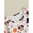 thumbnail image 4 of Toddler Baby Girl Thanksgiving Outfits PumpkinTurkey Print Long Sleeve Tutu Tulle Dress with Bowknot Set Fall Clothes, 4 of 7