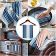 thumbnail image 3 of Navy Blue Ombre Stripe Kitchen Towels Set of 2, Water Absorbent Dish Towel, Farmhouse Simple Striped Decorative Hand Towels - Quick Drying Cloth for Cooking Baking, 18x28 Inch, 3 of 8