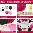 thumbnail image 3 of Kit de arco con forma de guirnalda de globos GRESATEK para fiesta de fútbol, negro y rosa intenso, 3 of 7