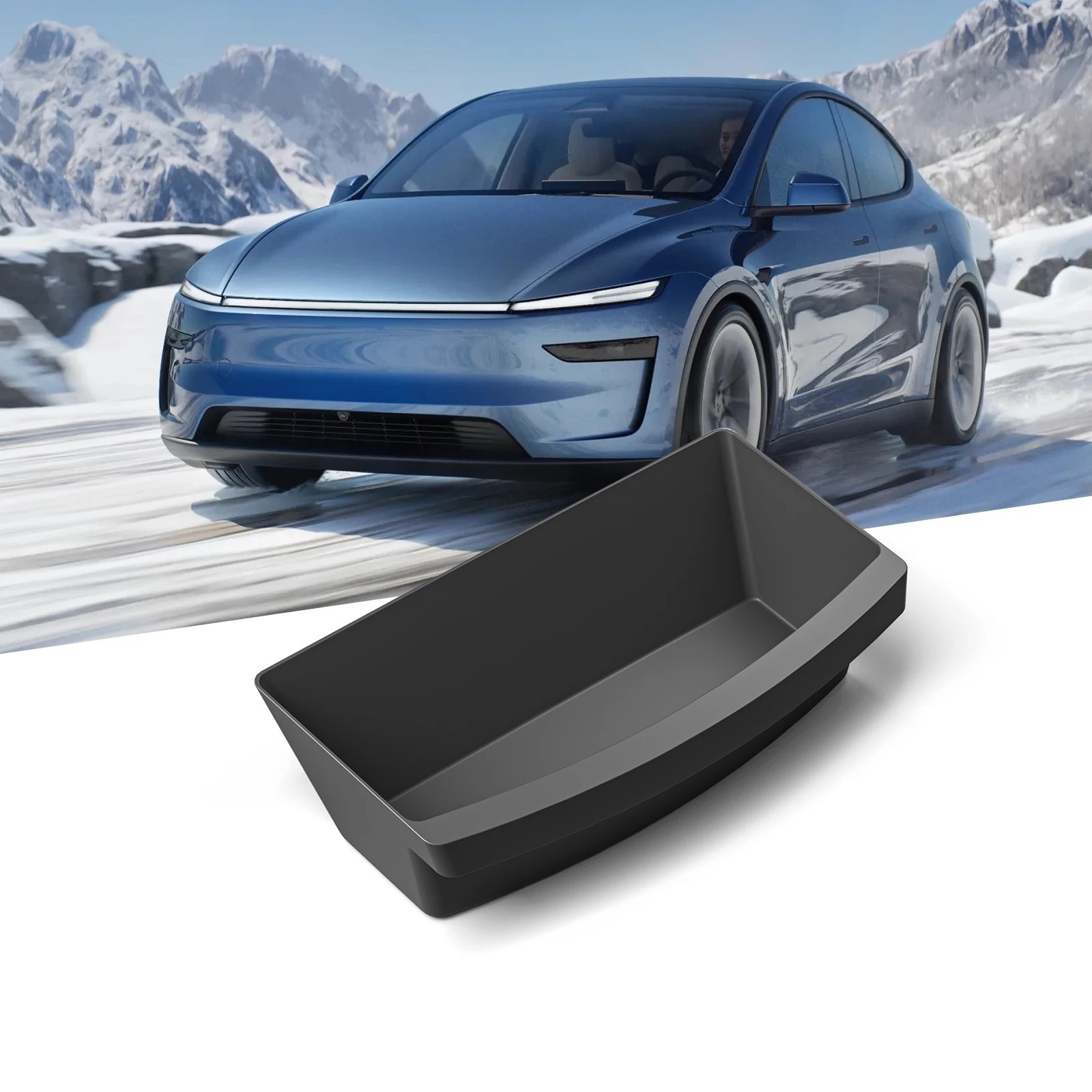 For Tesla Model Y Launch 2025 Juniper Under Seat Storage Box TPE High Capacity Organizer Case Drawer Tray Car Accessories