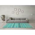thumbnail image 3 of Ahgly Company Indoor Round Abstract Light Blue Modern Area Rugs, 7' Round, 3 of 4
