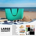 thumbnail image 5 of Japuie Turquoise Light Blue Print Large Capacity Beach Travel Bag,Waterproof Beach Totes Bags for Women Men,Foldable Pool Bag with Zipper, 5 of 5
