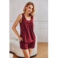thumbnail image 3 of Ekouaer Womens Sleeveless Pajamas Set Cotton Pj Sets Tank Top and Shorts Sleepwear Summer 2 Piece Loungewear, 3 of 6