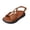 Brown, variant on Women's T-Strap Slingback Sandals, Leather Flat Shoes, Neutral Sandals for Women Women's Casual Side Hollow Belt Buckle Flat Roman Shoes Summer Fashion Ladies Sandals, Brown 5