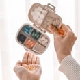 thumbnail image 4 of Portable 8-Compartment Pill Organizer with Double Lock - Daily Medication Case for Purse/Travel, Leakproof Small Box, 4 of 6