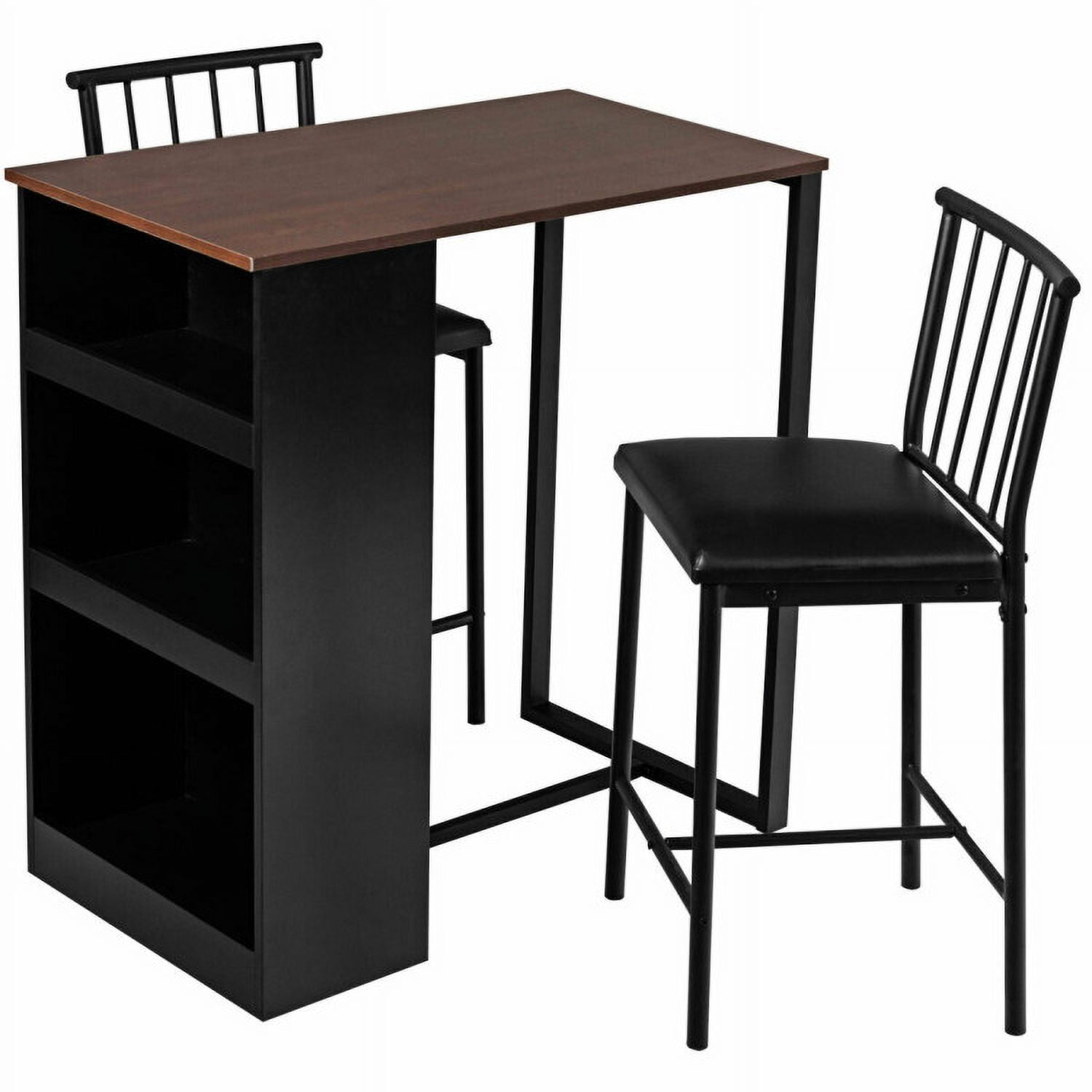 Finihen Dining Set, Dining Table Set, 3 Piece Counter Height Pub, for Home, Restaurant, Brown Finihen Dining Set, Dining Table Set, 3 Piece Counter Height Pub, for Home, Restaurant, Brown