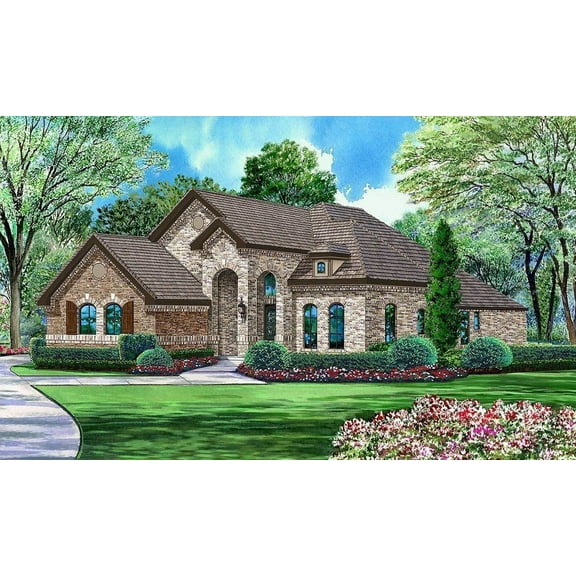 015-1023: Luxury 4 Bed, 4 Bath Luxury Home Plan, 2929 Sq Ft: Full Blueprints with License to Build by Home Plan Marketplace - Lesuto