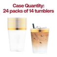 thumbnail image 5 of Smarty 10 oz. Clear Metallic Gold Rim Round Disposable Plastic Cups 336ct, 5 of 6