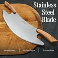 thumbnail image 3 of Classic Cuisine 17” Stainless Steel Pizza Cutter Rocker Blade with Olivewood Handles, 3 of 6