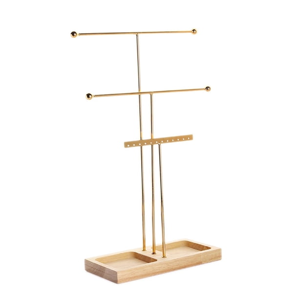 Soporte de joyería para pulseras, anillos, pendientes, barra de 3 niveles, soporte para joyas, colgador de collares para el hogar, tocador y dormitori