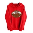 thumbnail image 2 of Nmnitkp Hoodies for Women High-end Fabric Graphic Hoodies Print Winter Hoodie Pullover Long Sleeved Comfortable Sweatshirt Red,2XL, 2 of 3