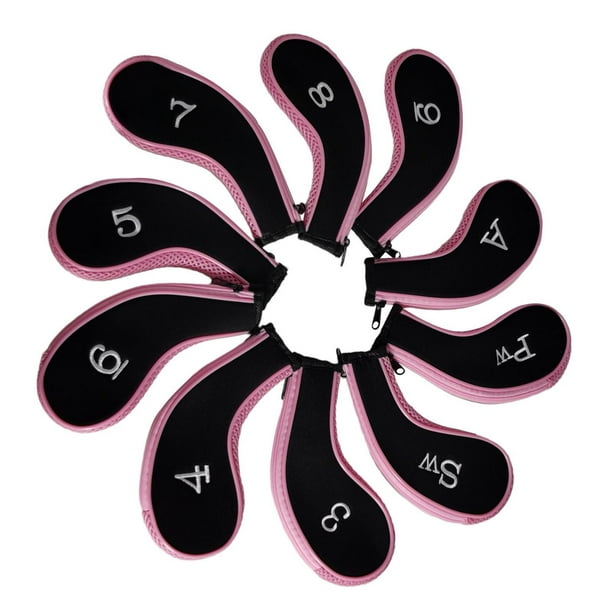 Paquete de 10 fundas para cabezas de golf Zulema de Hierro suaves Rosado