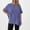 Blue, variant on Oplxuo Batwing T-Shirt for Women Loose Crewneck Tunic Tops Casual Solid Short Sleeve Tee Shirts Pullover Blouses
