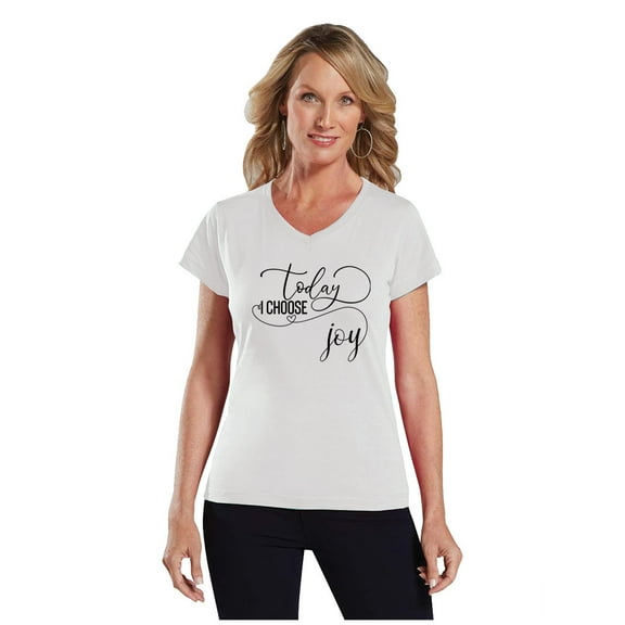 NanyCrafts' Today I Choose Joy Ladies Modern Fit V-Neck Shirt