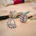 thumbnail image 3 of JeenMata 3.5 Carat Round Cut March Birthstone - Multicolor Eternity Wedding Ring - Aquamarine & Cubic Zirconia Birthstone Rings for Women in 18K White Gold Plating, Gift for Her, 3 of 11