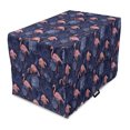 thumbnail image 1 of Jacobean Dog Crate Cover, Contemporary and Exotic Setting Floral Jungle Pattern with Flamingos, Easy to Use Pet Kennel Cover Small Dogs Puppies Kittens, 7 Sizes, Indigo Pink, by Ambesonne, 1 of 6