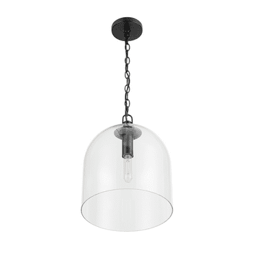 Prominence Home Hansley Matte Black 1-Light Pendant with Clear Glass