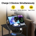 thumbnail image 4 of OUTONLIFE Floor Lamp with Table for Living Room, End Table with 2 Drawers for Bedroom, Lamp with USB Port and Outlet, 3 Color Led Bulb Included, Black, 4 of 10