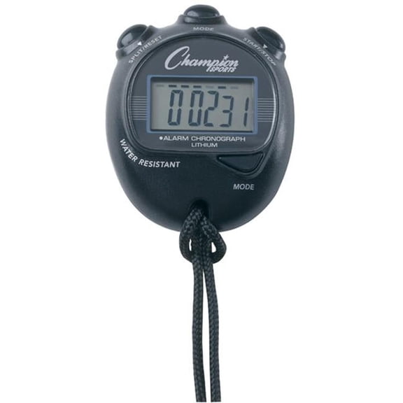 Champion Sports Big Digit Display Stop Watch, Black
