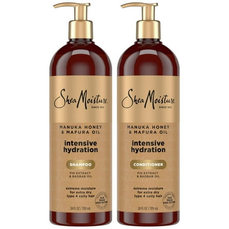 SheaMoisture Shampoo and Conditioner Manuka Honey and Mafura Oil 24 oz ea