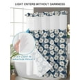 thumbnail image 4 of No Hook Cloth Fabric Shower Curtain with Snap in Liner, Vintage Flowers Waterproof Shower Curtains Set with See Through Top Window, Blue Spring Farmhouse Botanical Floral Bath Curtains Shower 48"x72", 4 of 6
