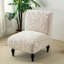 LKJYER Armless Accent Chair Cover Slipcover, Stretch Jacquard Accent Chair Cover Without Arms Removable Armless Slipper Chair Slipcover Furniture Protector Covers for Living Room Hotel