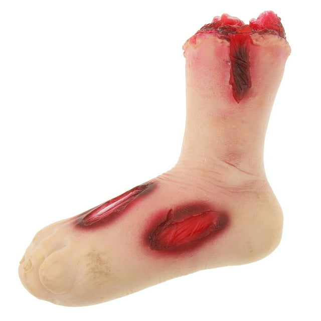 Pie de cortada - Partes del cuerpo ensangrentadas Decoraciones de Halloween Yuyangstore Accesorios de partes del cuerpo de Halloween
