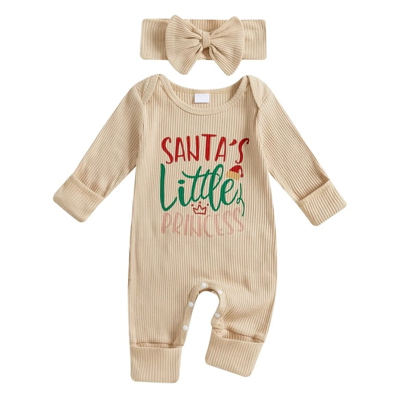 Karoyedx Infant Girl Clothes Infant Baby Girl Fall Outfit Sweatshirt Romper Letter Embroidery Long Sleeve Jumpsuit Newborn Clothes Beige Size,0-3 Months