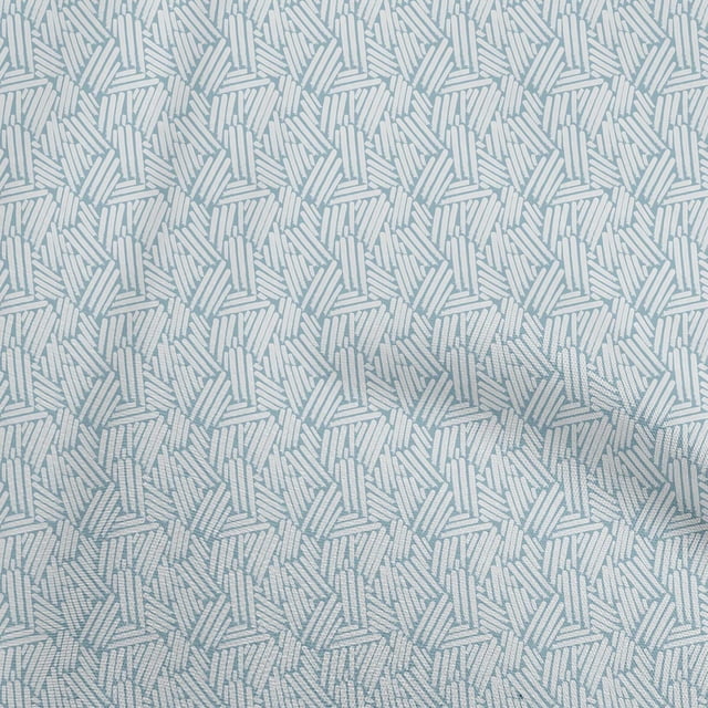 oneOone Rayon Grayish Blue Fabric Geometric Sewing Craft Projects Fabric Prints By Yard 56 Inch Wide