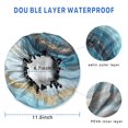 thumbnail image 3 of Shower Caps,Blue Marble Gold Wave Pattern Waterproof Shower Cap for Women 4 Pieces,Double Reusable Hair Cover for Shower PEVA Elastic Stretch Hem, 3 of 7
