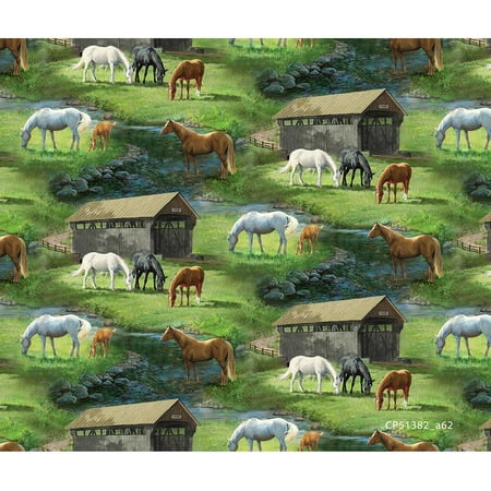 Springs Creative Wild Wings Sweetwater Fabric, Sweetwater Bridge Scenic, Multicolor