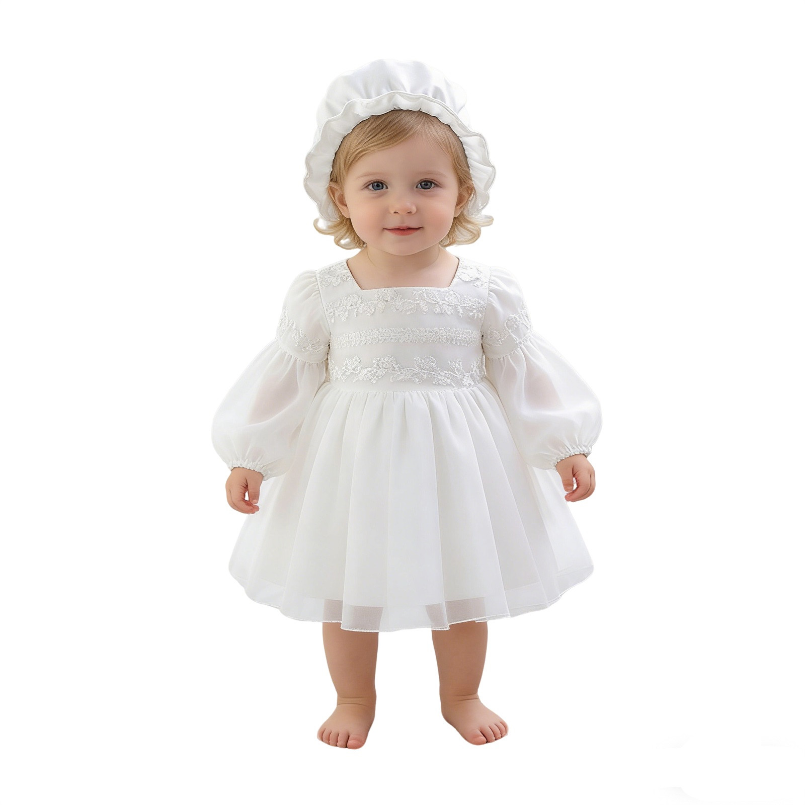 Baby Girls Baptism Dress Heirloom Christening Gown with Clip Bow 3M -  Walmart.com