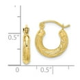 thumbnail image 3 of 10k Fancy Small Hoop Earrings in 10k Yellow Gold, 3 of 3