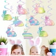 thumbnail image 4 of Laser-Cut Colorful Rabbit Tag 9Pcs Colorful Laser Cute Bunny Spiral Hanging Tags Easter Spring Holiday Party Decoration Props Rkxzt, 4 of 9