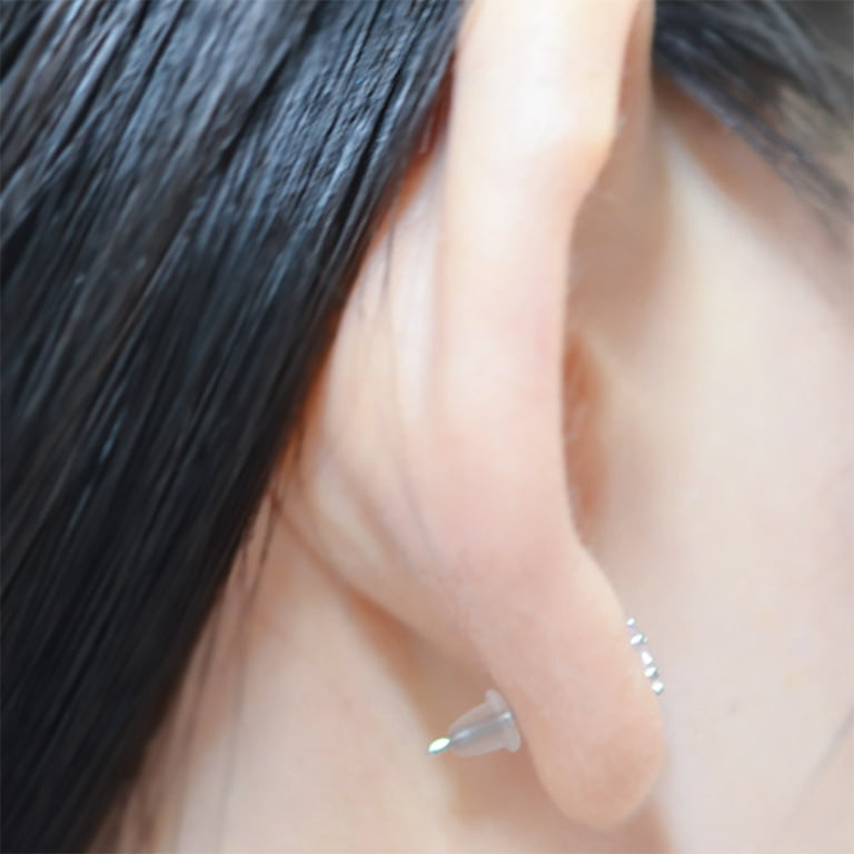 Mazoliy 2000pcs Earring Backs, Soft Earring Stoppers Clear Earring Backing  Replacement for Stud Post Fishhook Earrings