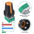 thumbnail image 4 of Uxcell 10 Set RK097NS 10K Potentiometer Kit, Single Linear Rotary Seal Amplifier Potentiometers with Knobs Nuts Washers for Circuit Connection Volume Control, Black/Orange, 4 of 7