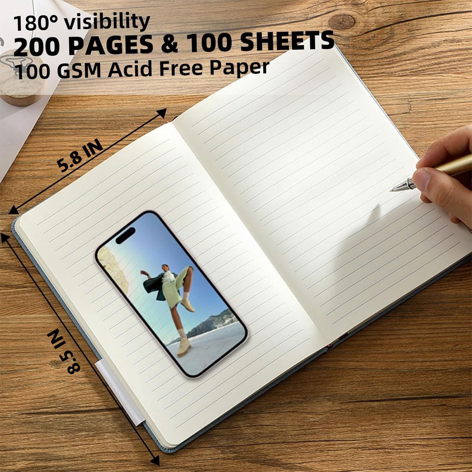 10 Packs A5 Hardcover Journal Notebooks 8.5 X5.8 In  Lined Journals Bulk For Writing 200 Pages/100sheets 10 Colors Classic Ruled Notebook Work/travel/college/note Taking (10packs 10 Colors)