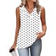 thumbnail image 3 of Mujeres sin mangas Tops verano no posicionado impresión rayas cuello en V blusa casual Mujeres cuello en V Tops de verano, 3 of 6
