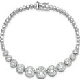 thumbnail image 4 of Sterling Silver Rhodium-Plated Polished Graduated Cz Bracelet (Width 5.25) (Length 8) - Jbsp, 4 of 5