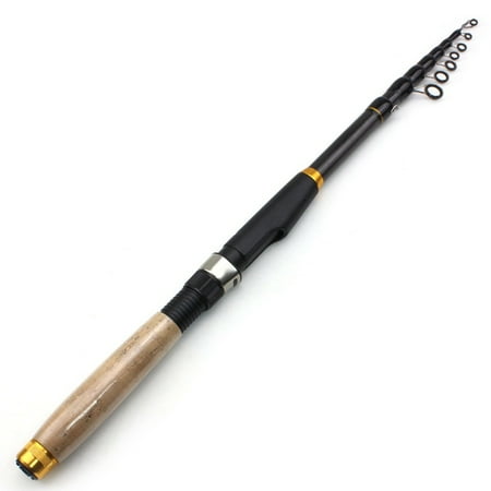 Portable Telescopic Spinning Fishing Rods Carbon Blanks & Solid Carbon Tip Cork Handle Travel Rod Light Weight and Short Collapsible Rods