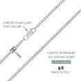 thumbnail image 3 of KISPER 925 Sterling Silver Italian Cuban Chain Necklace w/ Lobster Clasp, 3 of 6