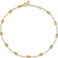 thumbnail image 3 of 14K Yellow Gold Puff Rice Bead 9In Plus 1In Ext Anklet Made In Indonesia ank224-10, 3 of 5