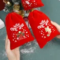 thumbnail image 2 of Christmas Velvet Drawstring Pouch - Santa Candy Gift Snack Wrapping, Xmas Party Favor & Jewelry Storage Bag,5pc Random Pattern, 2 of 7