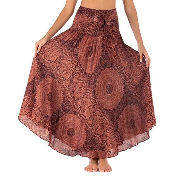 Moda Mujer s Ropa Bohemio Cintura alta Cómodo Vestido estampado inferior para vacaciones Pya Señoras Chica naranja Hugo Faldas de moda