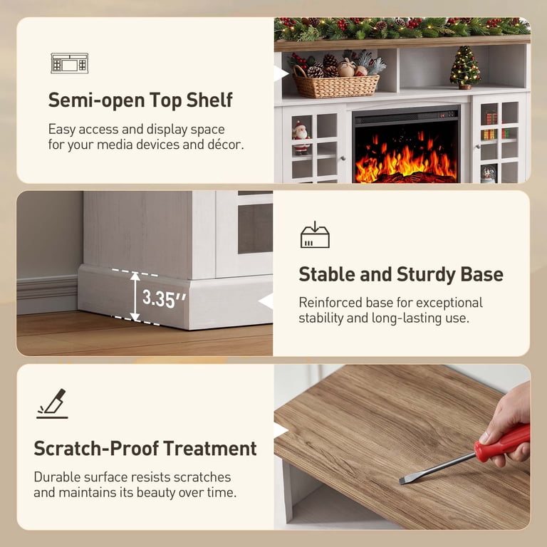 Chitooma Electric Fireplace TV Stand for 75" TVs photo 6
